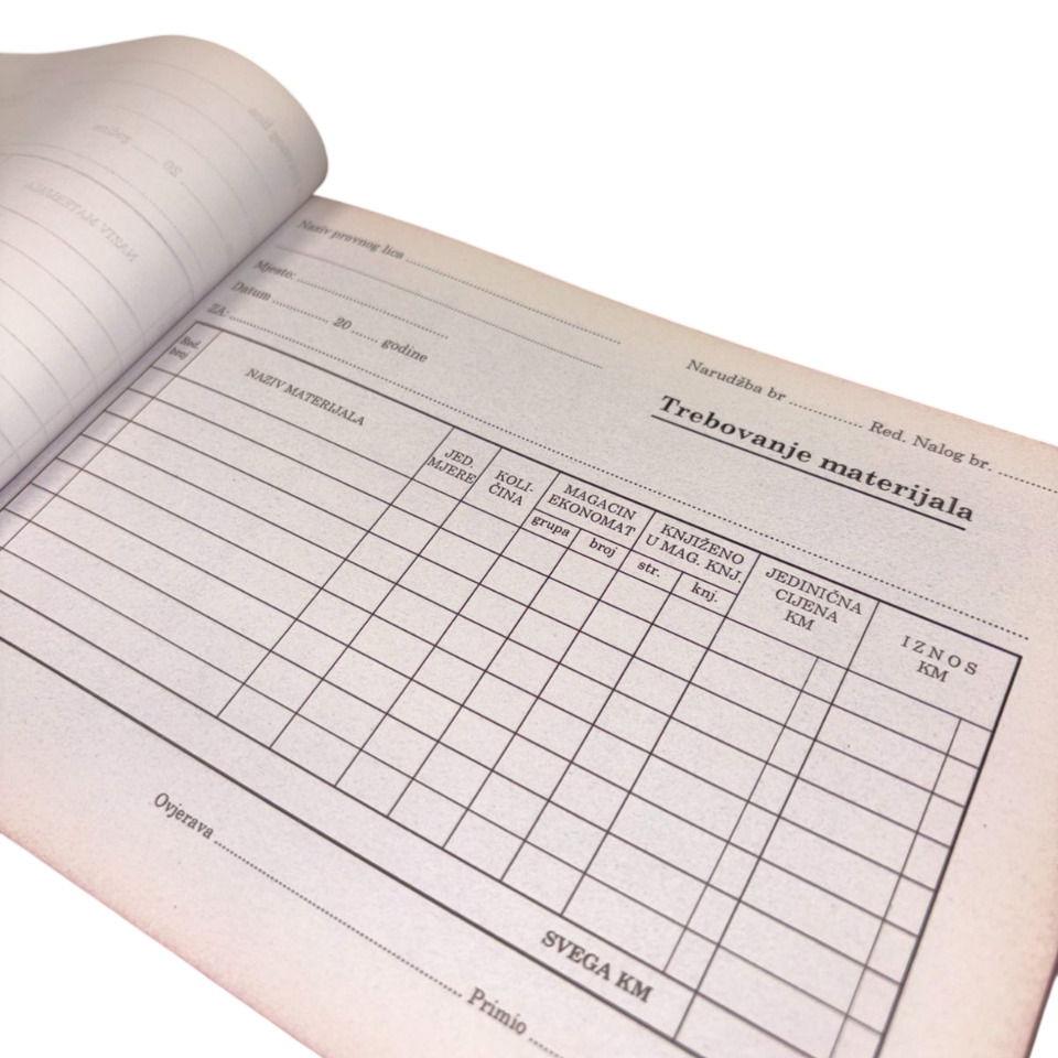 Trebovanje materijala A5