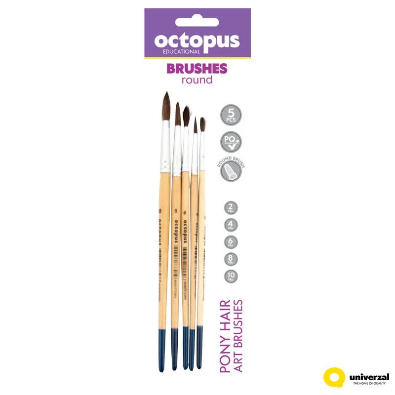 Četkice akvarel - okrugle - Pony dlaka - blister set 5/1