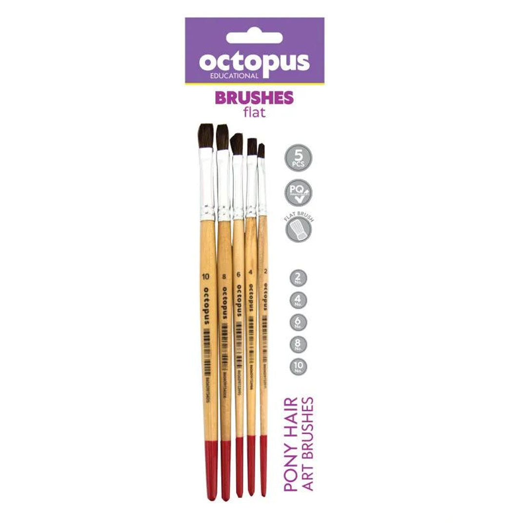 Četkice akvarel - ravne - Pony dlaka - blister set 5/1