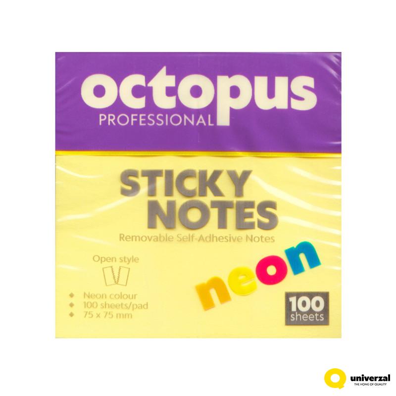 Blok samoljepljivi 75x75 100L neon žuti