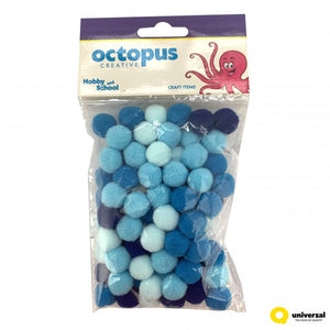 Dekorativne pom pom loptice 15mm 80/1 plave Octopus