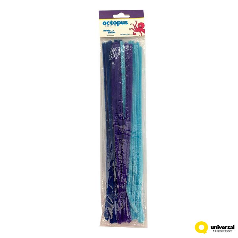 Dekorativne pliš trake 300x6mm 30kom. plave Octopus