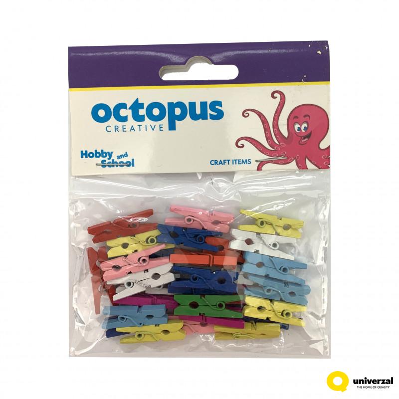 Dekorativne štipaljke 30/1 u boji 25x4mm Octopus