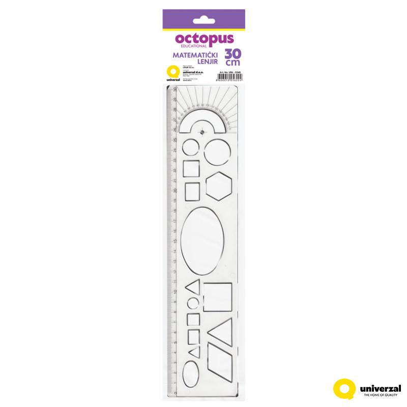Linijar 30cm matematički Octopus