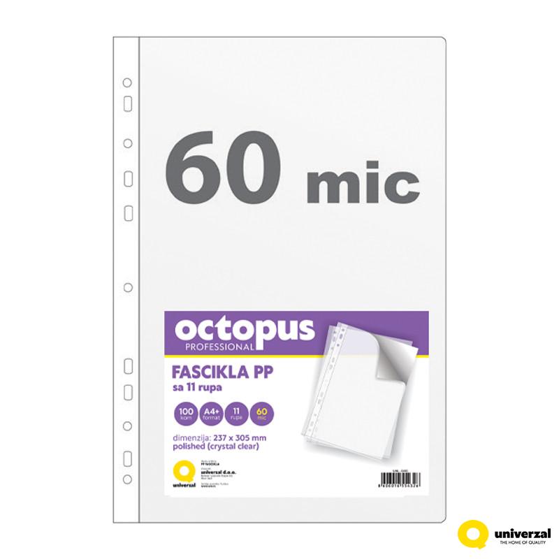Fascikla A4 100/1 U 11 Rupa 60mic Octopus Crystal Clear