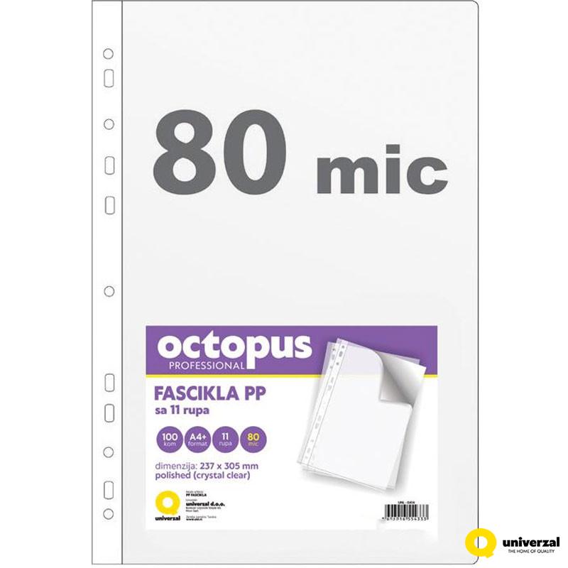Fascikla A4 100/1 U 11 Rupa 80mic Uni Crystal Clear